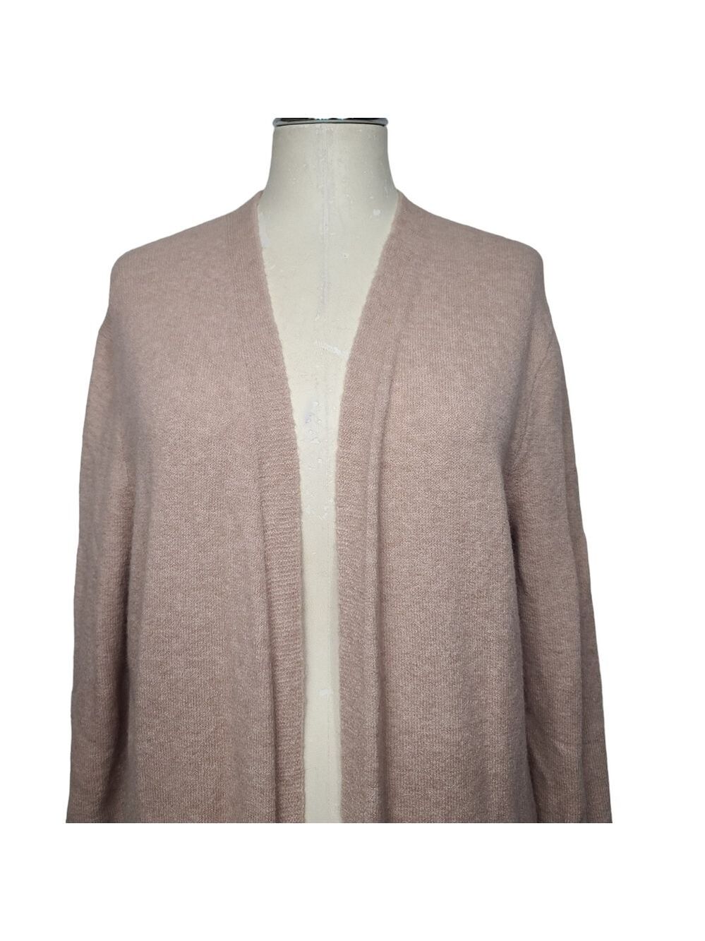 Madewell Kent Colorblock Light Pink & Grey Merino Alpaca Open Cardigan S - Picture 2 of 10